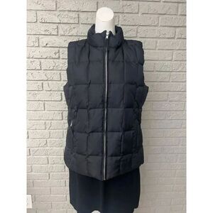 Gap Women Black Down Quilted Puffer Vest Size L